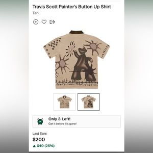 Travis Scott Cactus Jack Tan Painter Button Up Shirt